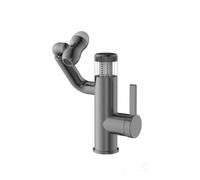 Rubinetto da bagno con braccio robotico, miscelatore per lavabo in acciaio inossidabile 304 display a LED, rubinetto sottopiano,Sicuro e affidabile(Deep Grey)
