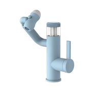 Rubinetto da bagno con braccio robotico, miscelatore per lavabo in acciaio inossidabile 304 display a LED, rubinetto sottopiano,Sicuro e affidabile(Blauw)