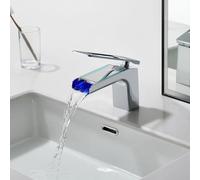 Rubinetto da bagno con display digitale a LED, miscelatore moderno per lavabo monocomando, rubinetto a cascata in ottone 59A, anticorrosione lavabo robinet per un bagno elegante