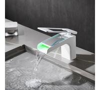 Rubinetto da bagno con display digitale a LED, miscelatore moderno per lavabo monocomando, rubinetto a cascata in ottone 59A, anticorrosione Lavabo Robinet per lavabo elegante.