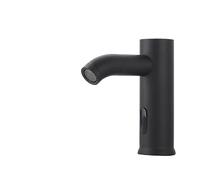 Rubinetto da bagno con sensore nero opaco freddo e caldo montato sul piano a infrarossi in acciaio inossidabile miscelatore per lavello alimentato a batteria (nero D)