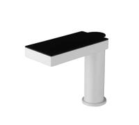 Rubinetto da bagno con sensore touchless, display temperatura a LED, infrarossi automatici, 1 confezione,Controllo del flusso(WHITE)