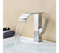Rubinetto da bagno cromato ad alto arco, miscelatore per lavabo a maniglia singola, rubinetto per acqua fredda e calda in ottone, rubinetto moderno per lavabo per casa e cucina