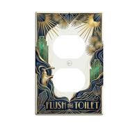 Rubinetto da bagno Duplex Outlet Covers Placca da parete, Art Elegant Sun Building N/a Piastre da parete in plastica oro di dimensioni standard per prese elettriche per casa, soggiorno, camera da