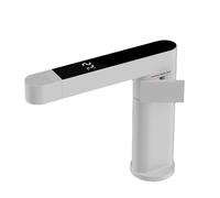 Rubinetto da bagno estraibile con display digitale della temperatura bianca Rubinetto miscelatore per lavello ad arco alto Rubinetto per lavabo moderno per il miglioramento della casa