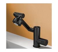 Rubinetto da bagno girevole a 1080 ° nero con display della temperatura a LED Rubinetto per lavello in acciaio inossidabile 2 modalità di uscita dell'acqua Miscelatore per lavabo da bar moderno