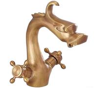 Rubinetto da bagno in bronzo di ispirazione retrò con leva singola, costruito in ottone massiccio e compatibile con impianti idraulici standard (versione corta)