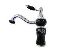 Rubinetto da bagno in giada, stile retrò, girevole a 360°, miscelatore monocomando per acqua calda e fredda, ideale per hotel e balconi, finitura cromata e giada, elegante e durevole