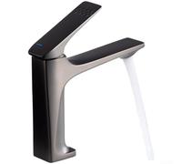 Rubinetto da bagno in lega di rame Rubinetto miscelatore monocomando per lavabo con valvola a disco in porcellana per nucleo Beccuccio angolato di 15 gradi Flusso flusso a bolle morbide per controllo