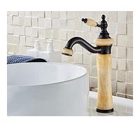 Rubinetto da bagno in ottone in stile europeo Rubinetto miscelatore per lavabo caldo e freddo vintage miscelatore per lavabo in bronzo antico miscelatore per acqua a 3 fori rubinetto per lavabo per