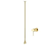 Rubinetto da bagno in ottone montato a parete o a soffitto rubinetto for lavabo sospeso caldo freddo for mobiletto uso commerciale in hotel(Gold,Wall Switch)