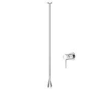 Rubinetto da bagno in ottone montato a parete o a soffitto rubinetto for lavabo sospeso caldo freddo for mobiletto uso commerciale in hotel(Silver,Wall Switch)