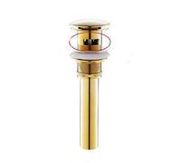 Rubinetto da bagno in ottone nero - Rubinetto miscelatore a 3 fori oro spazzolato per acqua calda e fredda - Elegante impianto per lavabo con scarico pop-up