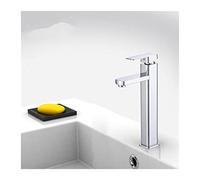 Rubinetto da bagno in ottone solido BASSA BASINA for lavabo freddo e calda Acqua Miscelatore for acqua Lavello Single Handle Swounded Chromet,Sicuro per l'acqua(Chrome tall)