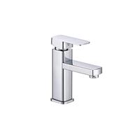 Rubinetto da bagno in ottone solido BASSA BASINA Rubinetto for lavabo freddo e calda Acqua Miscelatore for acqua Lavello Single Handle Swounded Chromet(Chrome short)