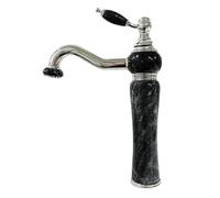 Rubinetto da bagno in stile retrò, girevole a 360°, con maniglia singola, rubinetto per acqua calda e fredda, ideale per hotel e balcone, cromato + design elegante