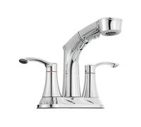 Rubinetto da bagno, miscelatore estraibile a doppia maniglia, in ottone multifunzione, finitura spazzolata, design moderno per un facile controllo dell'acqua e decorazione elegante