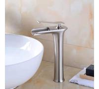 Rubinetto da bagno moderno miscelatore monoforo miscelatore per lavabo ad arco alto cascata rubinetto per lavabo elegante arredamento bagno miscelatore con facile installazione finitura cromata