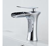 Rubinetto da bagno moderno - Miscelatore monoforo per lavabo ad arco alto a cascata elegante miscelatore per lavabo per elegante decorazione del bagno - facile installazione