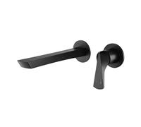 Rubinetto da bagno nero a doppio foro montato a parete miscelatore monocomando lavabo costruzione in ottone design moderno perfetto per bagni eleganti