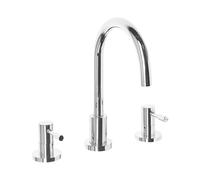 Rubinetto da Bagno per Lavabo in Ottone Argento con Due Manopole Sipi
