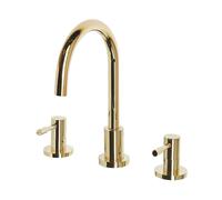 Rubinetto da Bagno per Lavabo in Ottone Dorato con Due Manopole Sipi