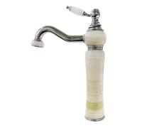 Rubinetto da bagno retrò in giada, miscelatore girevole a 360°, con maniglia singola, acqua calda e fredda, ideale per hotel e balcone, finitura cromata e giada bianca