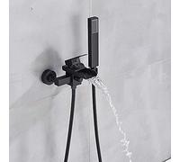 Rubinetto da bagno rubinetto cromo canotto da bagno vano a parete a muro vasca a cascata a cascata cucciolo di rubinetti per la doccia con rubinetti a miscele calda fredda, nichel spazzolato B