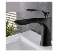 Rubinetto da bagno, Rubinetto for lavello con foro singolo, maniglia singola, cromato, miscelatore for acqua calda e fredda, rubinetti in ottone Crane(Mp19 1 Black B)