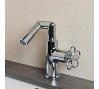 Rubinetto da Bagno Rubinetto per Lavabo A 2 Modalità Miscelatore Regolabile Girevole 360° per Acqua Calda E Fredda 1 Foro In Ottone Cromato per Lavabi
