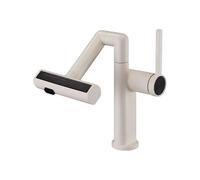 Rubinetto da Bagno Rubinetto per Lavabo A 4 Modalità Girevole 360° E Regolabile Acqua Calda E Fredda Moderno In Ottone Bianco Latte