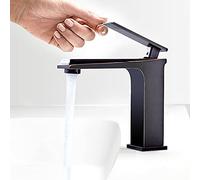 Rubinetto da bagno, rubinetto per lavello in ottone a maniglia singola, miscelatore corto per acqua calda e fredda, rubinetto moderno per lavabo, design resistente ed elegante