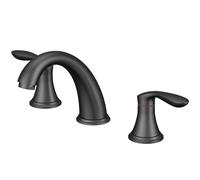 Rubinetto da Bagno Set Di 3 Miscelatori per Lavabo A Doppia Leva per Acqua Calda E Fredda Colore Nero per Bagno