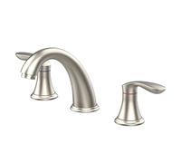 Rubinetto da Bagno Set Di 3 Rubinetti Miscelatori A Doppia Leva per Lavabo da Bagno Acqua Calda E Fredda Finitura Spazzolata