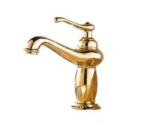 Rubinetto da bagno vintage dorato retrò monocomando miscelatore per lavabo acqua calda e fredda elegante rubinetti per lavabo per arredamento di lusso per la casa