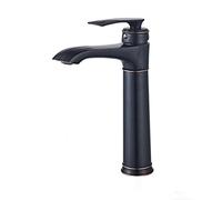 Rubinetto da Bagno Vintage Nero, Rubinetto per Bagno a Manico Singolo, Mixer Caldo Freddo Tap di vanità Vintage, Rubinetto del Bagno Ottone Antico, Rubinetto Corto (Alto)