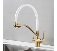 Rubinetto Da Cucina 3 In 1 Con Beccuccio Girevole Caldo/freddo, Detergente For Verdure E Purificazione Dell'acqua Potabile, Oro Rosa, Lega Di Rame Senza Piombo(#7)