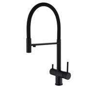 Rubinetto da cucina 3 in 1 con spruzzatore estraibile, doppia manopola, doppia uscita acqua, rubinetto, filtro integrato per lavello, design moderno, facile installazione