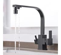 Rubinetto da cucina 3 in 1 nero con beccuccio girevole a 360° Dual Mode purificatore d'acqua miscelatore rubinetto per casa e cucina accessorio elegante per cucina moderna