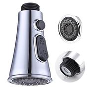 Rubinetto da cucina a 3 funzioni, interruttore a pulsante a clacson può essere sospeso, cromato con ugelli di ricambio per lavello estraibili, applicabile solo a connettore G1/2