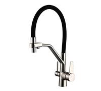 Rubinetto da cucina a 3 vie con depuratore d'acqua girevole a 360 °, miscelatore in ottone dal design moderno, facile installazione, doppia funzione per acqua pulita, perfetto per la cucina di casa