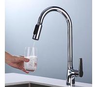 Rubinetto da Cucina a 3 Vie con doccetta Estraibile Girevole in Ottone Acqua Calda e Fredda Acqua purificata Rubinetto per lavello da Cucina 3 in 1 a 3 Vie-Cromo