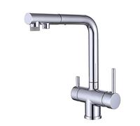 Rubinetto da cucina a 3 vie con doccetta estraibile in ottone rubinetto girevole filtro acqua fredda rubinetto per lavello da cucina moderna finitura bianca perfetta per uso domestico