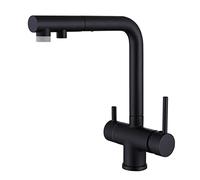 Rubinetto da cucina a 3 vie con doccetta estraibile in ottone rubinetto miscelatore girevole filtro acqua fredda multifunzione rubinetto per lavello da cucina elegante finitura bianca per cucine