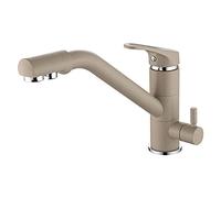Rubinetto da cucina a 3 vie con filtro dell'acqua, miscelatore girevole a 360°, rubinetto purificatore per un facile accesso all'acqua, finitura farina d'avena - ideale per la cucina domestica