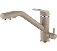 Rubinetto da cucina a 3 vie con filtro dell'acqua, miscelatore per lavello girevole a 360°, rubinetto cromato per depuratore per acqua pulita, rubinetti da cucina eleganti e funzionali