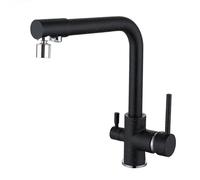 Rubinetto da cucina a 3 vie con osmosi inversa Dual Mode Miscelatore acqua fredda e calda 2 uscite Bianco e nero Rubinetto Acqua potabile Grifo Cocina Osmosi