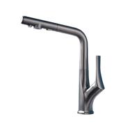 Rubinetto da cucina a 3 vie con spray estraibile Sistema di osmosi grigia Doppia funzione 3 in 1 Rubinetto per lavello Rubinetto miscelatore da cucina Design moderno Facile installazione