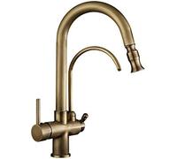 Rubinetto da cucina a 3 vie con spruzzatore estraibile a 360 ° beccuccio girevole flessibile per purificazione dell'acqua potabile rubinetti miscelatore per uso domestico e cucina
