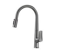 Rubinetto da cucina a 3 vie con spruzzatore estraibile grigio canna di fucile Rubinetto dell'acqua ad osmosi 3 in 1 Miscelatore versatile per lavello per una facile commutazione dell'acqua Design